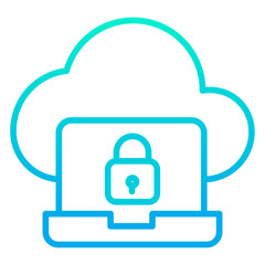 Obraz premium Outline gradient Lock Laptop icon