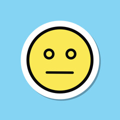Yellow Lumbered Face Sticker Isolated on Cyan Background