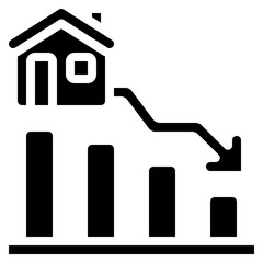 Housing Market Decrease Icon