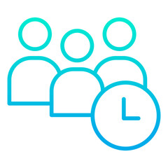 Outline gradient Group Time icon