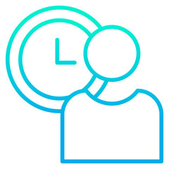 Outline gradient User time icon