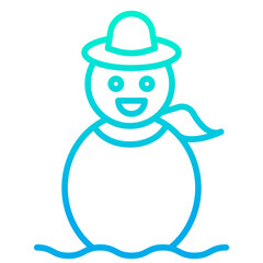 Outline gradient Snowman icon