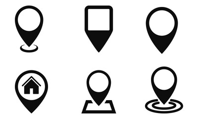 point map, point center map icon vector set 