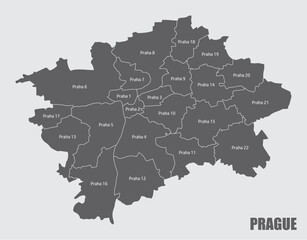 Prague administrative map