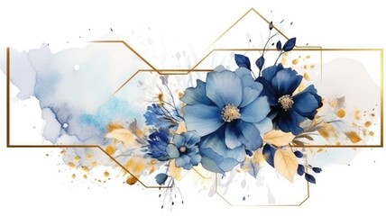 Fototapeta na wymiar Watercolor abstract design for background of wedding or buzzy social media banner generative AI