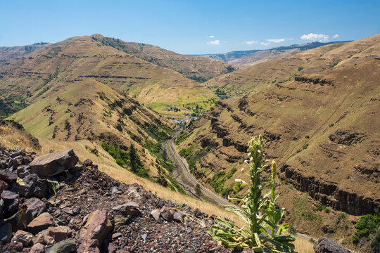 Scenic view over the Grande Ronde River Canyons near Boggan's Oasis off Highway 129 in Eastern Washington; Boggan's Oasis, Washington, United States of America