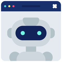 Ai Robot On Website Icon