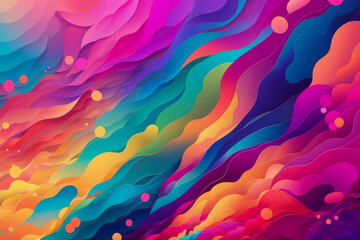 Abstract Wavy Colorful Gradient Wallpaper, Background , Abstract paper origami style Funky background - obrazy, fototapety, plakaty
