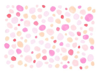 Ink watercolor hand drawn circle dot stain. Painting paper texture blot on white background.