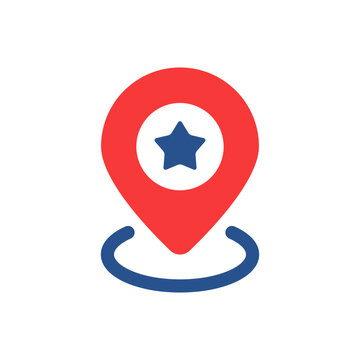 minimal red pinpoint like favourite place icon