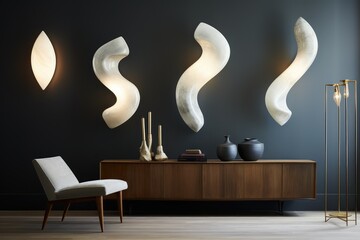 LONG, SCULPTURAL PENDANTS light. beautiful interior decor lamps. lighting in the room. decorative floor lamp, lamp, warm cozy light