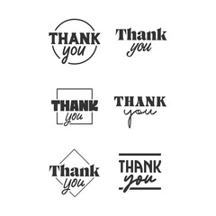 Thank you design for card design. Lettering text thank you.
