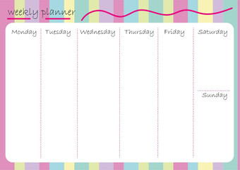 Weekly Planner- Planificador semanal en inglés