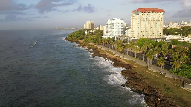 coast in the dominican republic malecon 
