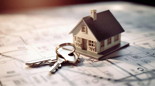 Maison miniature, signature cr&eacute;dit immobilier, achat/vente immo