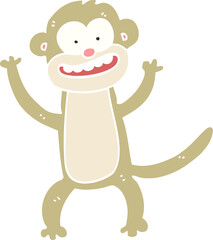 Obraz na płótnie Canvas flat color illustration cartoon monkey
