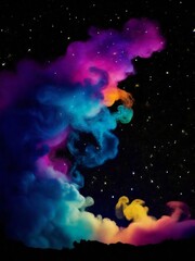 Obraz na płótnie Canvas a rainbow colored cloud is seen in the sky