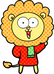 happy cartoon lion