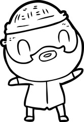 Obraz premium cartoon bearded man