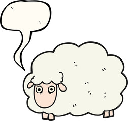 freehand drawn speech bubble cartoon farting sheep