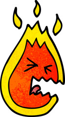 cartoon doodle hot angry flame