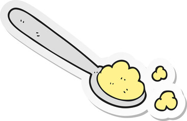 sticker of a cartoon spoonful