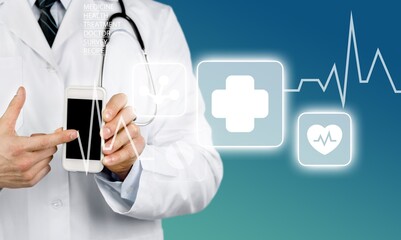 Medical technology concept, doctor with device