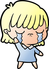 Obraz premium cartoon woman crying