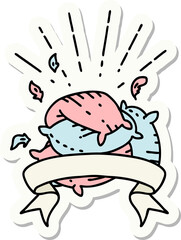sticker of a tattoo style pile of pillows