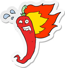 sticker of a hot chilli pepper cartoon
