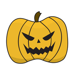 halloween jack o lantern, halloween pumpkin, line art vector icon