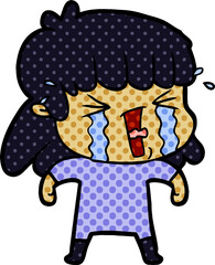 cartoon woman in tears
