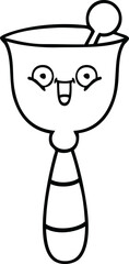 line drawing cartoon of a school bell