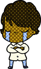 cartoon woman crying