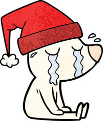 cartoon crying sitting polar bear