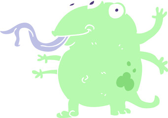 flat color illustration of alien