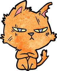 tough cartoon cat