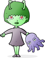 cartoon alien woman