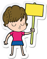 sticker of a cartoon woman