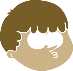 flat color style cartoon male face