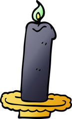 cartoon doodle burning halloween candle