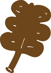 cartoon doodle autumnal leaf