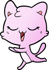 happy cartoon cat