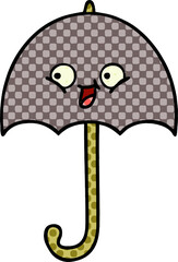 comic book style cartoon of a umbrella