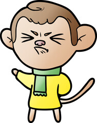 Obraz premium cartoon annoyed monkey