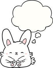 cartoon rabbit with thought bubble