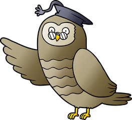 cartoon owl graduate