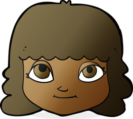 cartoon happy female face