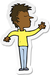 sticker of a cartoon dismissive man