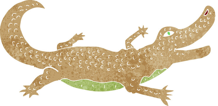 cartoon alligator brown green clip art preview